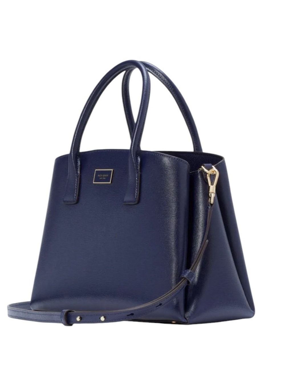 EUC Kate spade Serena Satchel Crossbody Navy Blue Gold Hardware And DUST BAG